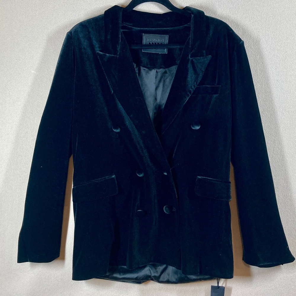 BLANKNYC Street Smart Velvet Blazer‎ L Black Double-Breast Whimsigoth Steampunk